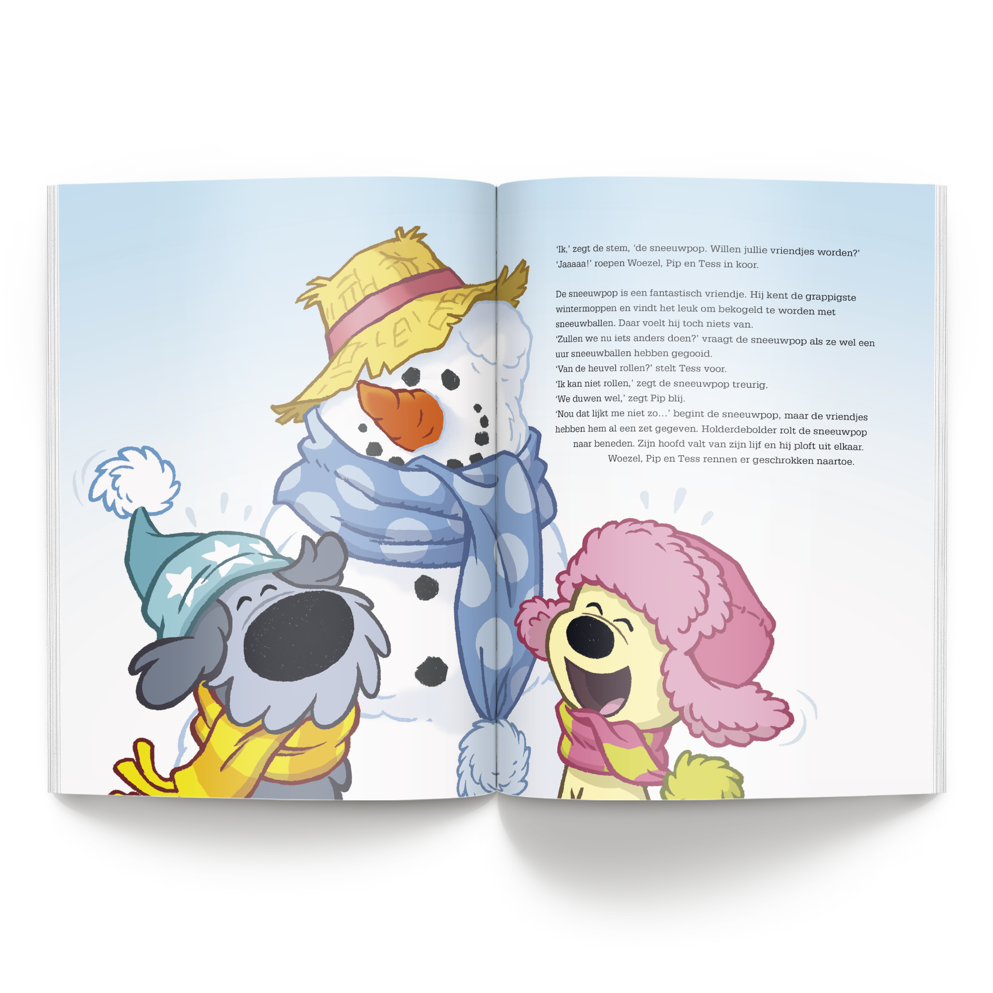 Boek met naam en foto - Woezel & Pip - Winterboek - XL boek (Softcover) met gepersonaliseerd verhaal.