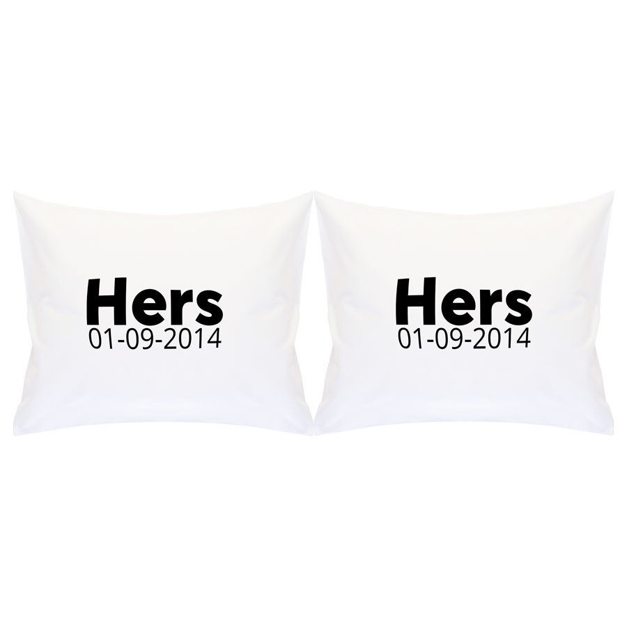 Set de 2 housses de coussin Mr & Mrs personnalisé - 60 x 50 cm