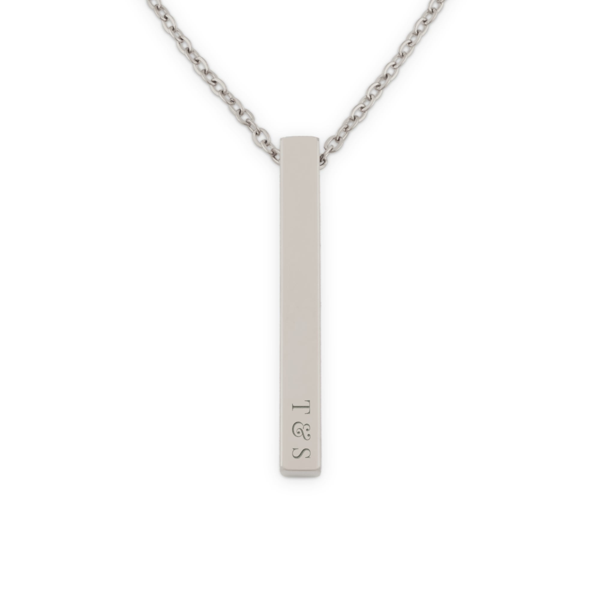 Bar necklace with name - Silver