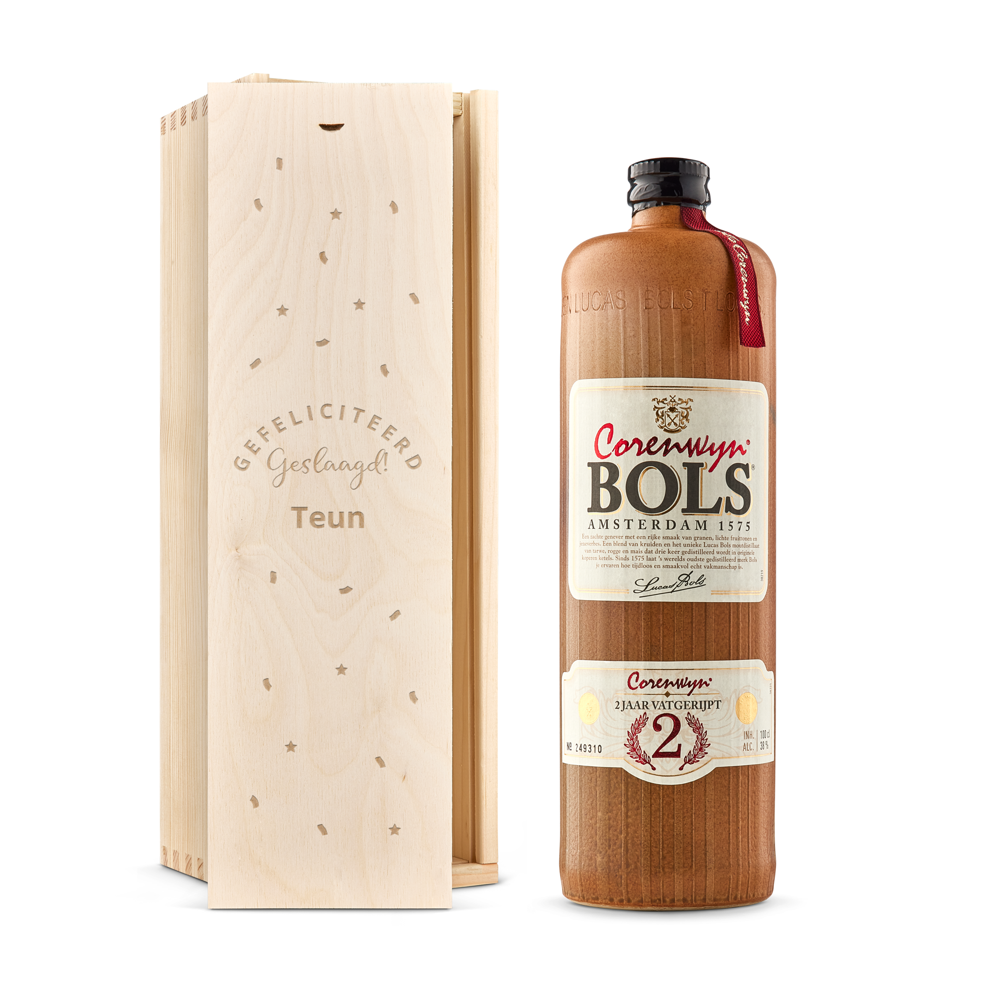Likeur in gegraveerde kist - Bols Corenwijn