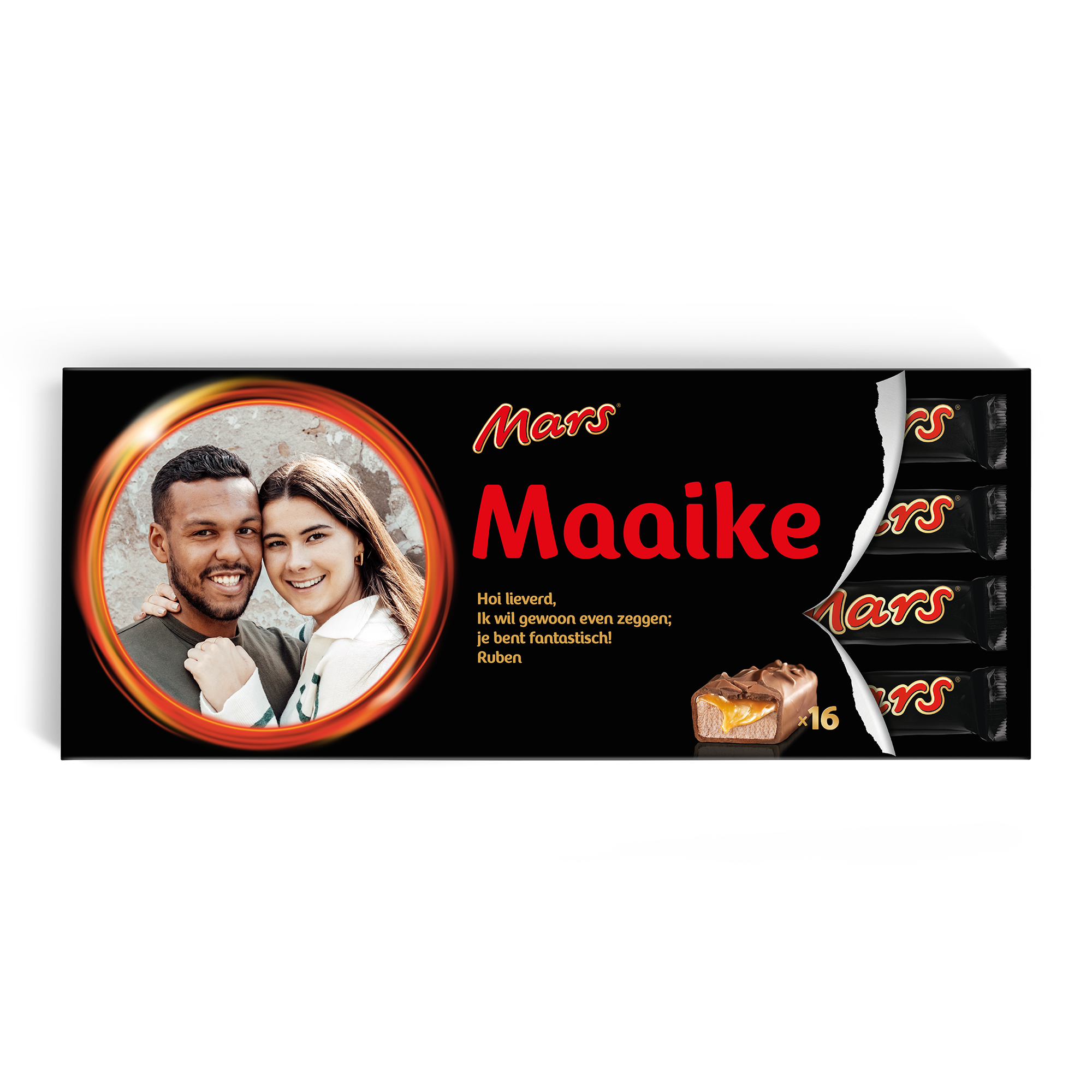 Mega Mars reep met naam en foto bedrukken
