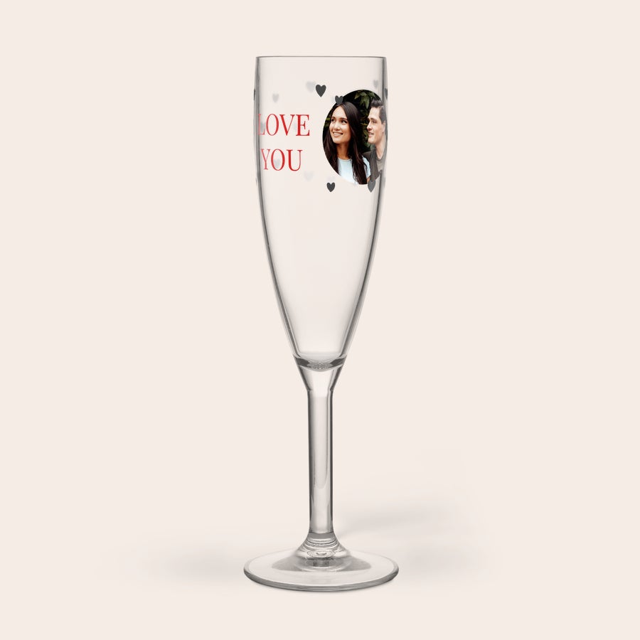 Champagneglas bedrukken - Kunststof - Mydrinkglass Champagneglas bedrukken - Kunststof - Mydrinkglass