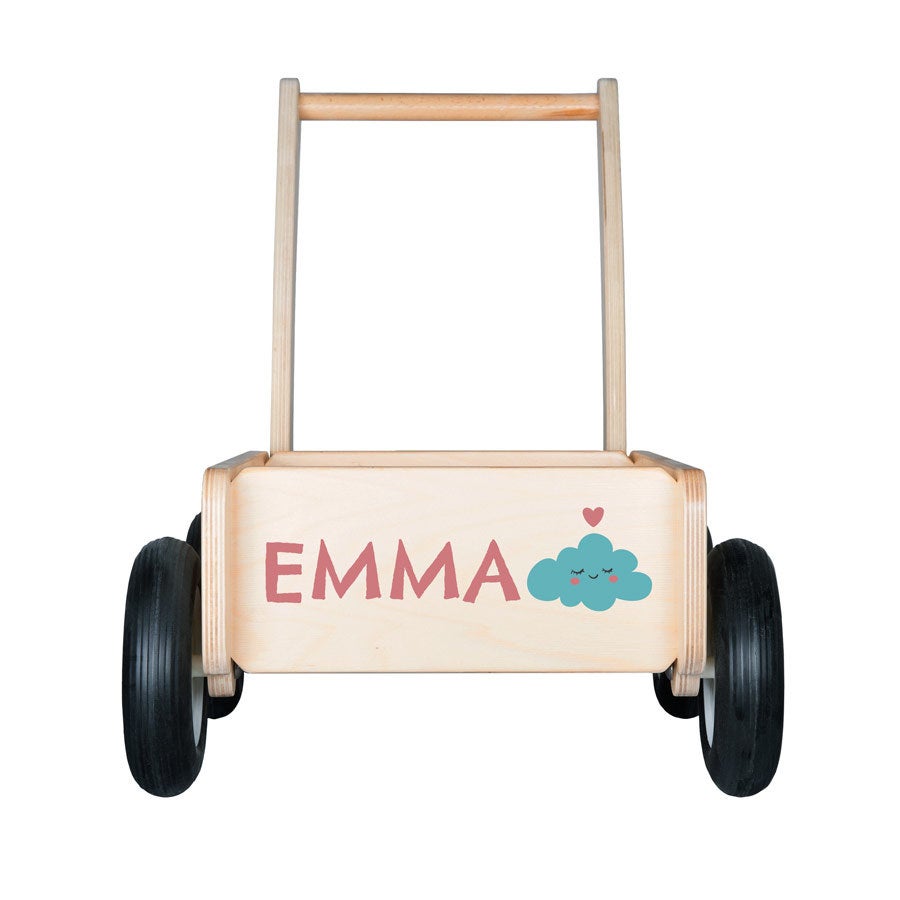 Personalised wooden toys - Push cart - Beech