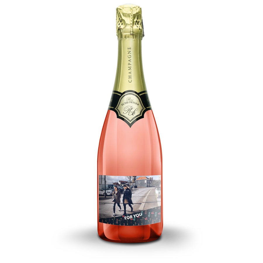 Champagne with personalised label - Rene Schloesser - Rose - 750 ml