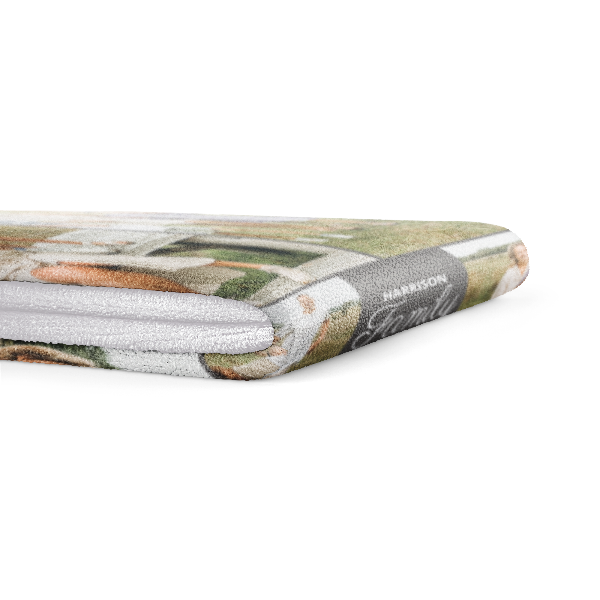 Prosop personalizat moale din microfibră și bumbac cu numele Harrison imprimat