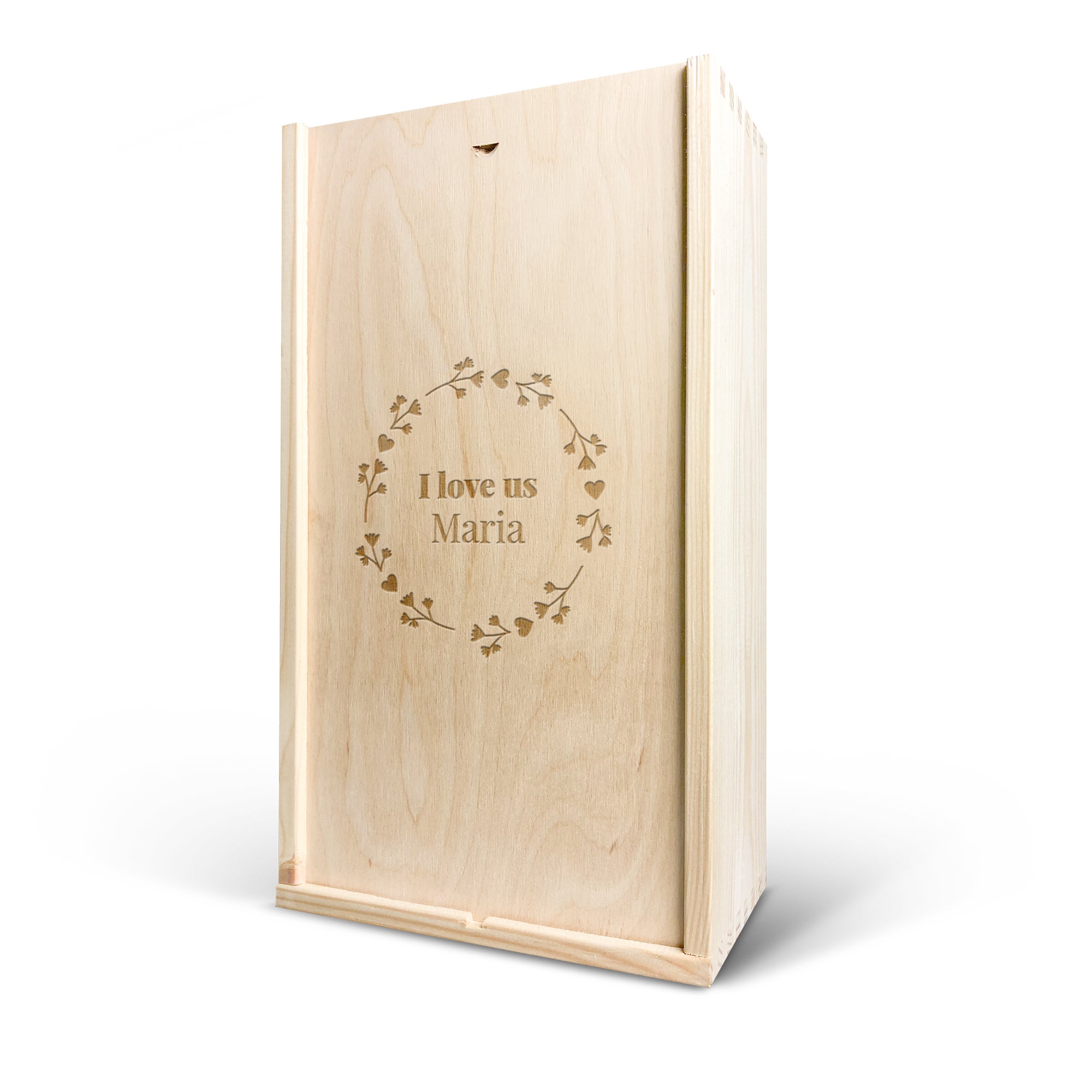 Personalised wooden case - Engraved - Double