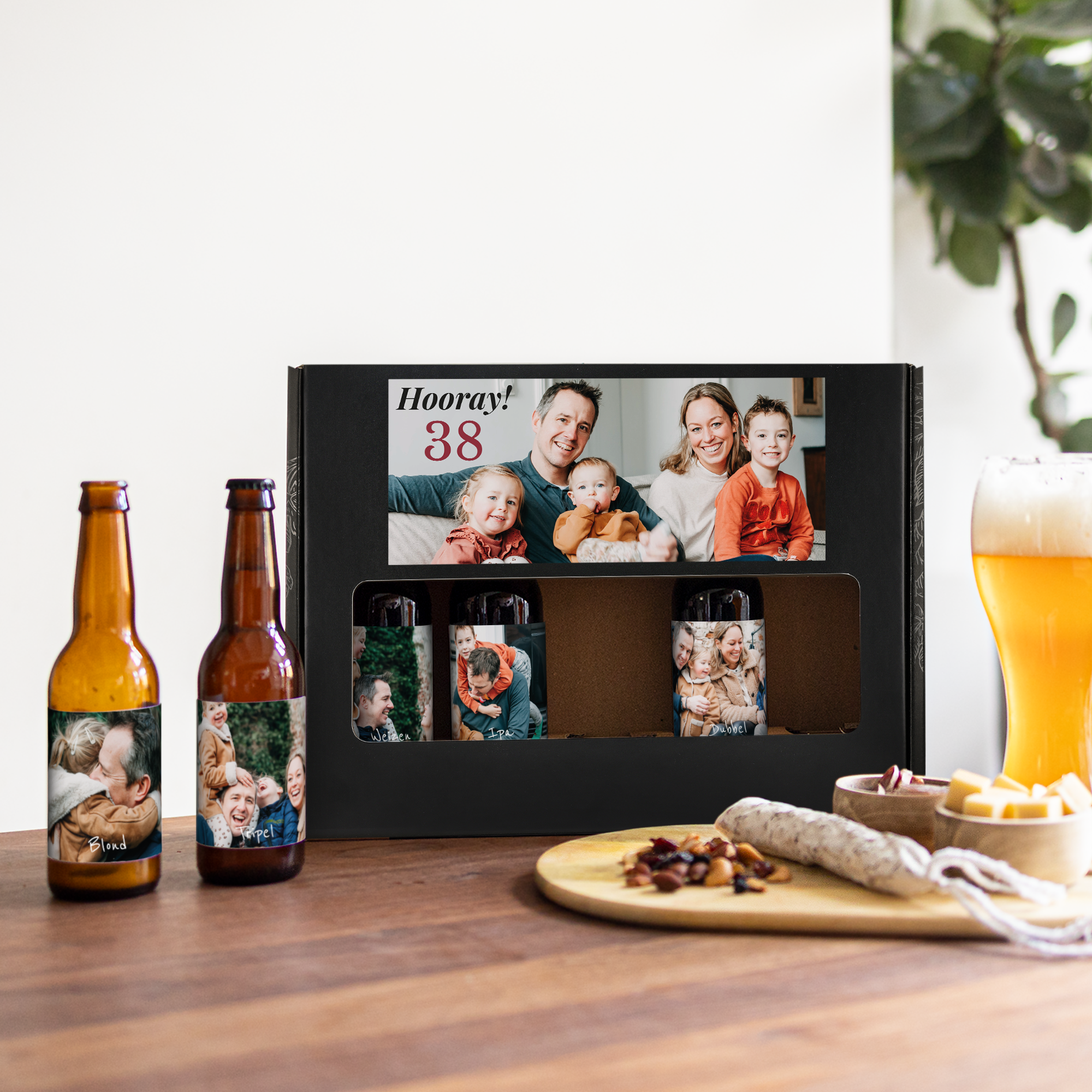 Bierpakket met individueel gepersonaliseerd flesjes