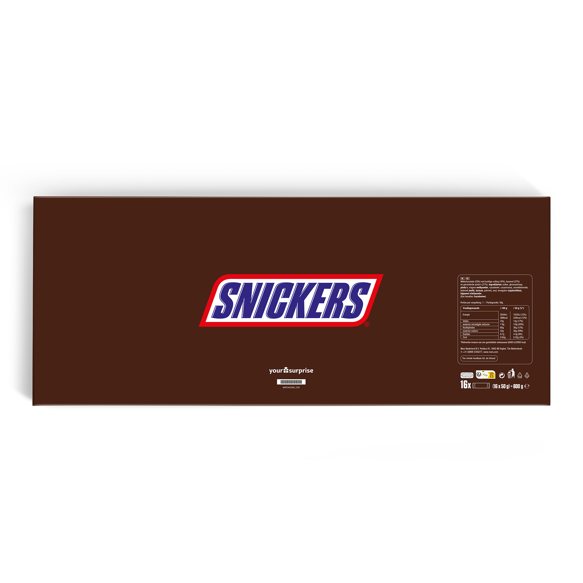 Mega Snickers reep met naam en foto bedrukken