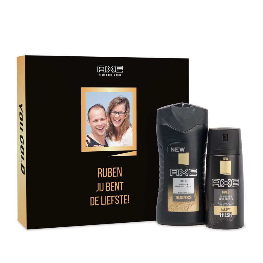 Gepersonaliseerde Axe geschenkset - Bodywash & deodorant - Gold