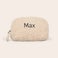 Blød makeup taske med navn - beige Blød makeup taske med navn - beige