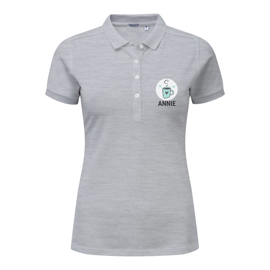 Personalised Polo t-shirt - Women - Grey - XXL