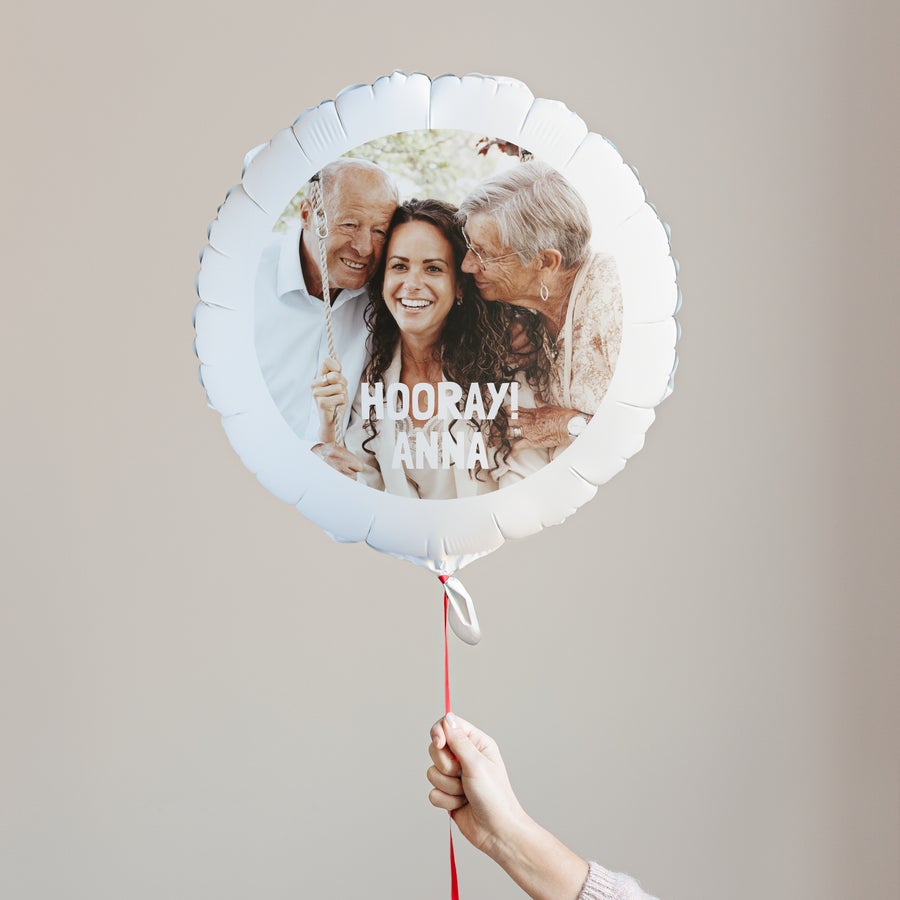 Balloon with photo and text
