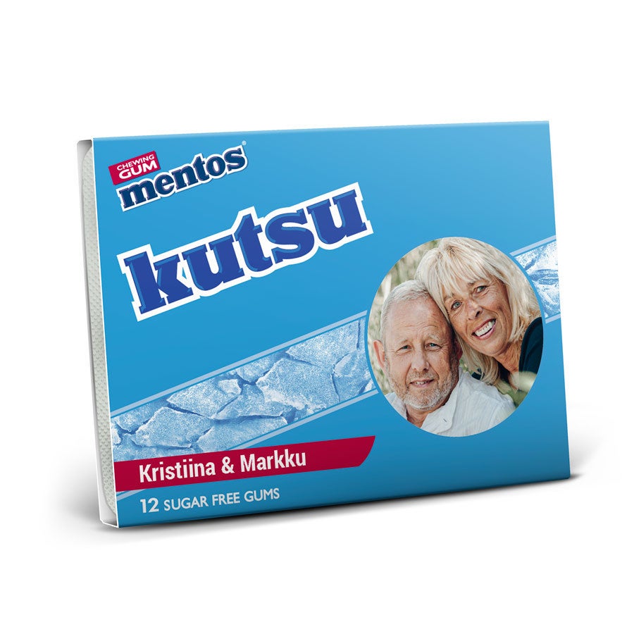 Mentos-purukumipakkaukset kuvalla ja/tai tekstillä