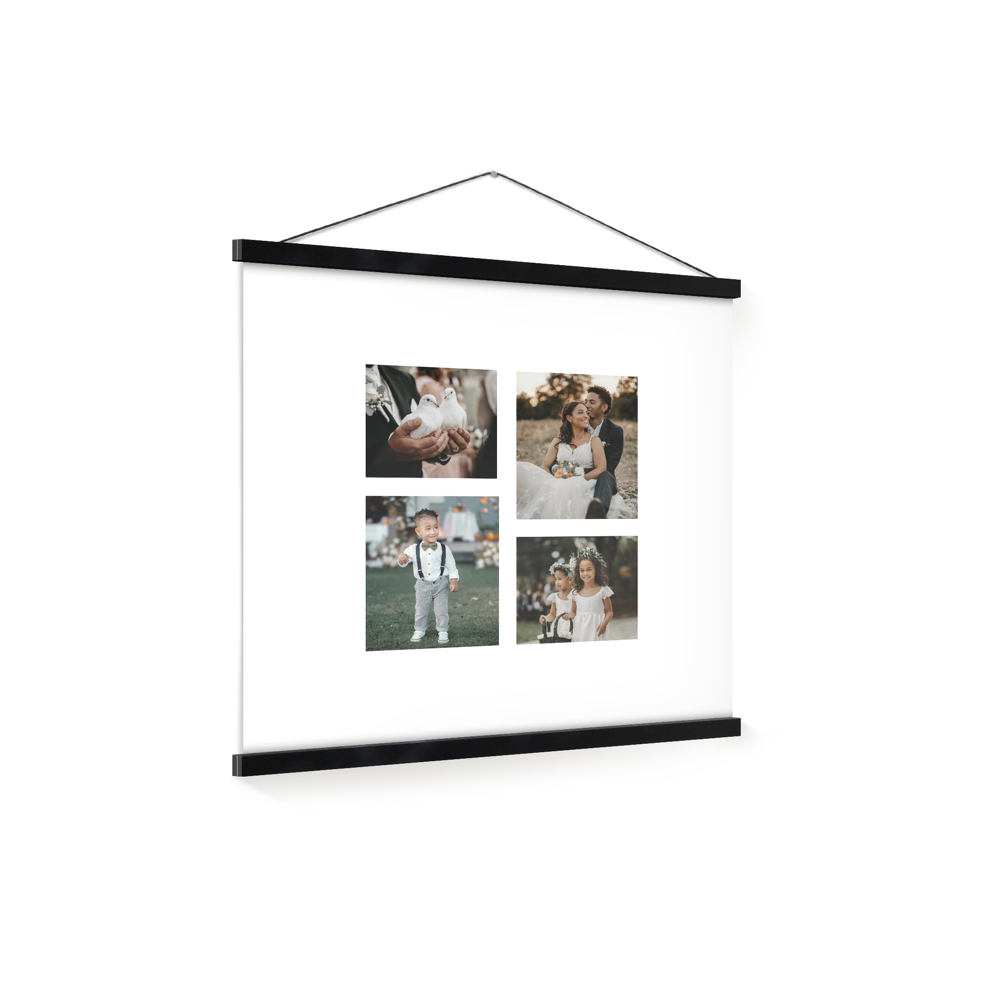 Fotoposter mit vier persönlichen Fotos und schwarzer magnetischer Posterleiste zum Verewigen deiner schönsten Momenten