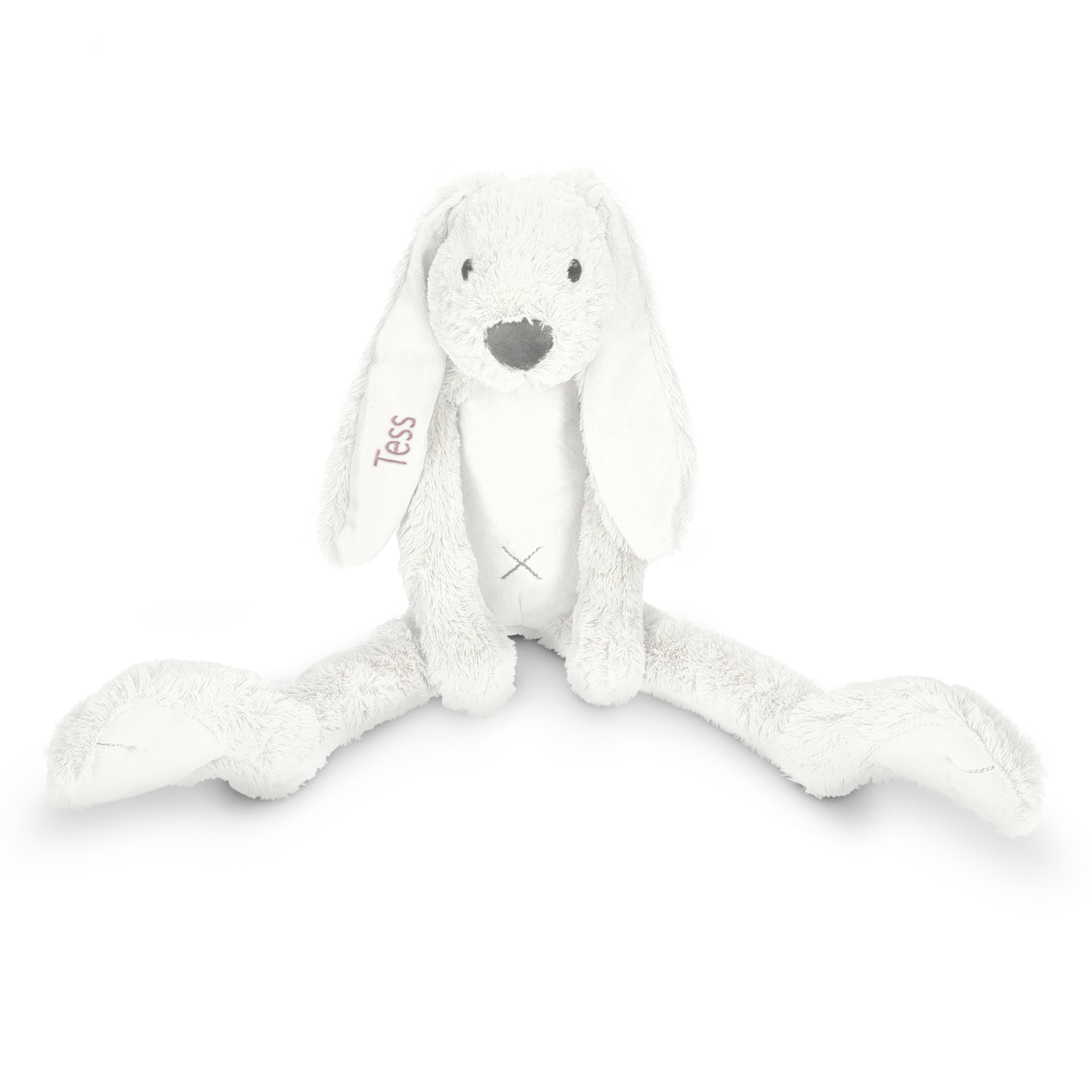 Happy Horse konijn Richie, grijs, met geborduurde naam 'Tess' in rechteroor