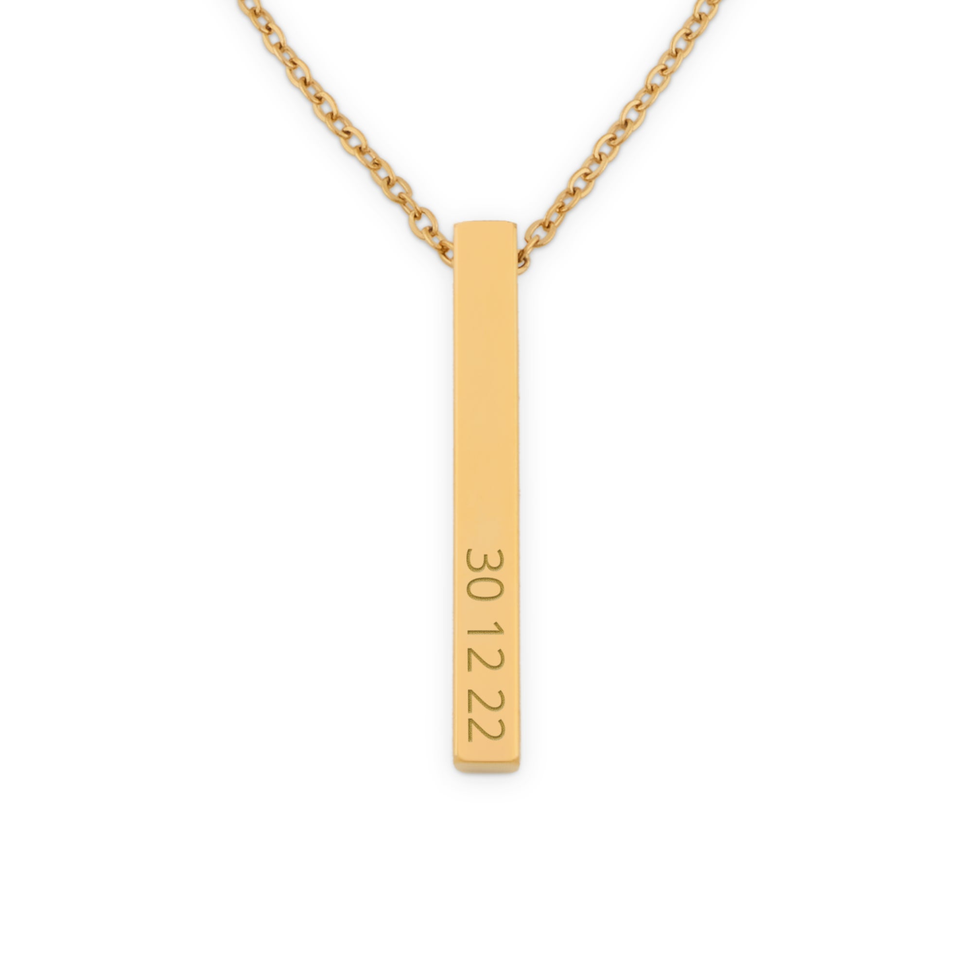 Bar necklace with name - Gold