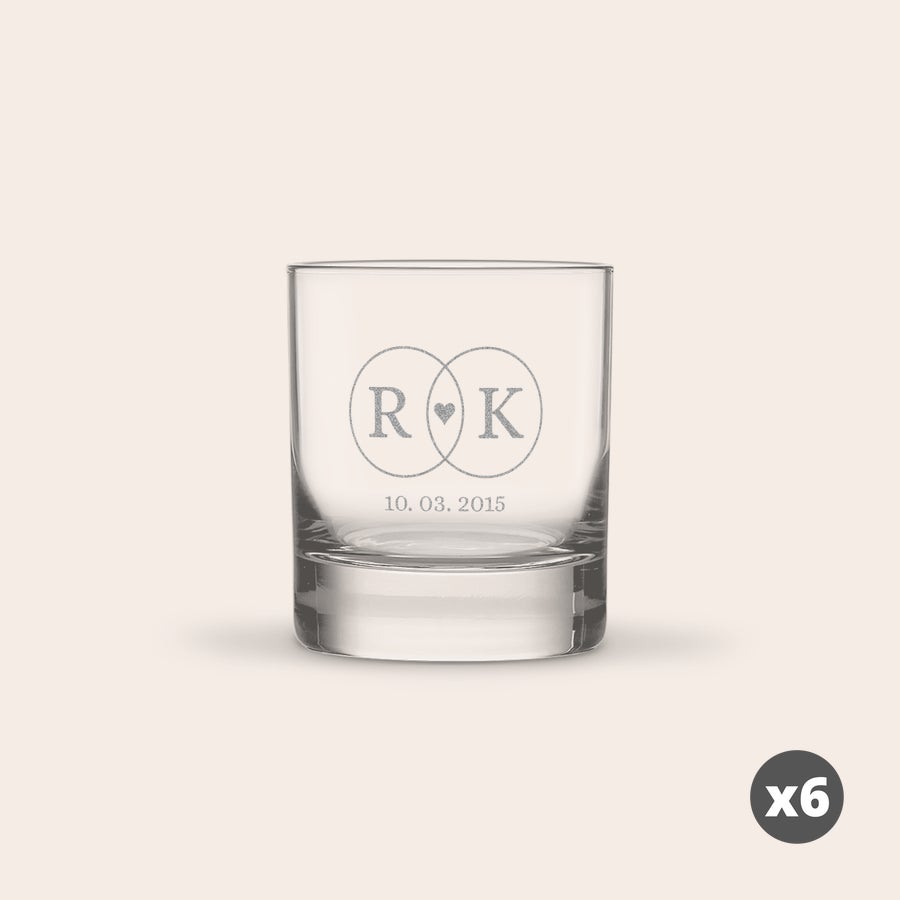 Graverat tumblerglas  - 6 Graverat tumblerglas  - 6