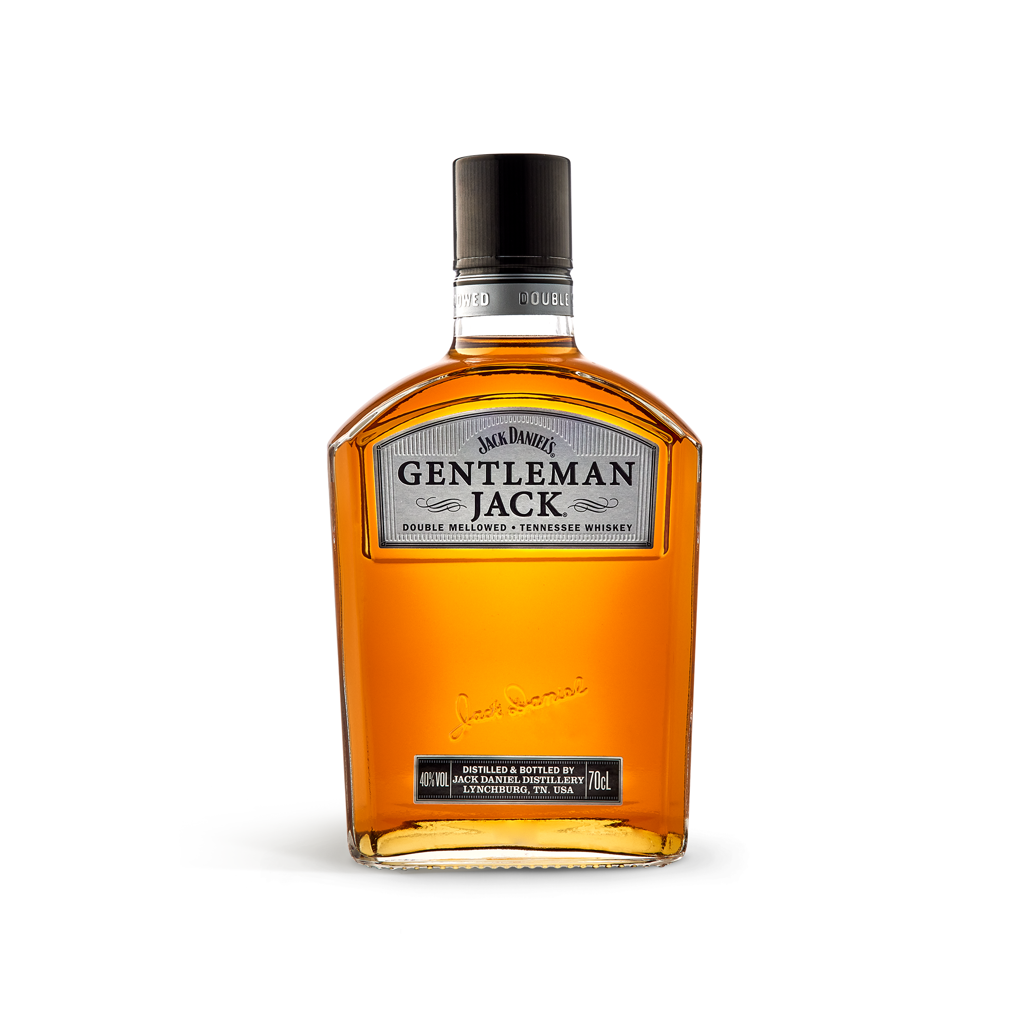 Fles Gentleman Jack whiskey, ideaal in een gegraveerde kist, aanpasbaar met eigen tekst of naam.