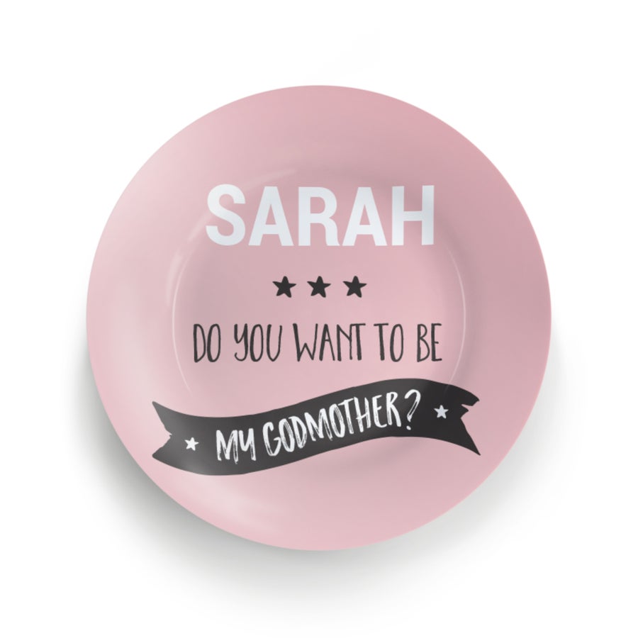 Will you be my godmother - plate