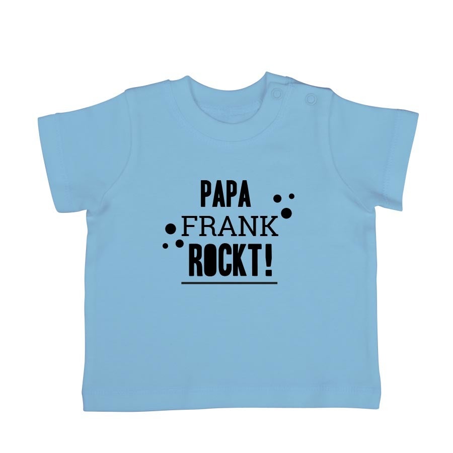 Baby T-Shirt bedrucken- Kurzarm - Babyblau - 50/56