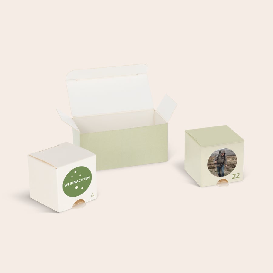 Personalisierter DIY-Adventskalender – S - 19 x 22 x 4,1 cm Personalisierter DIY-Adventskalender – S mit Foto und Text bedruckt, selbst befüllbar
