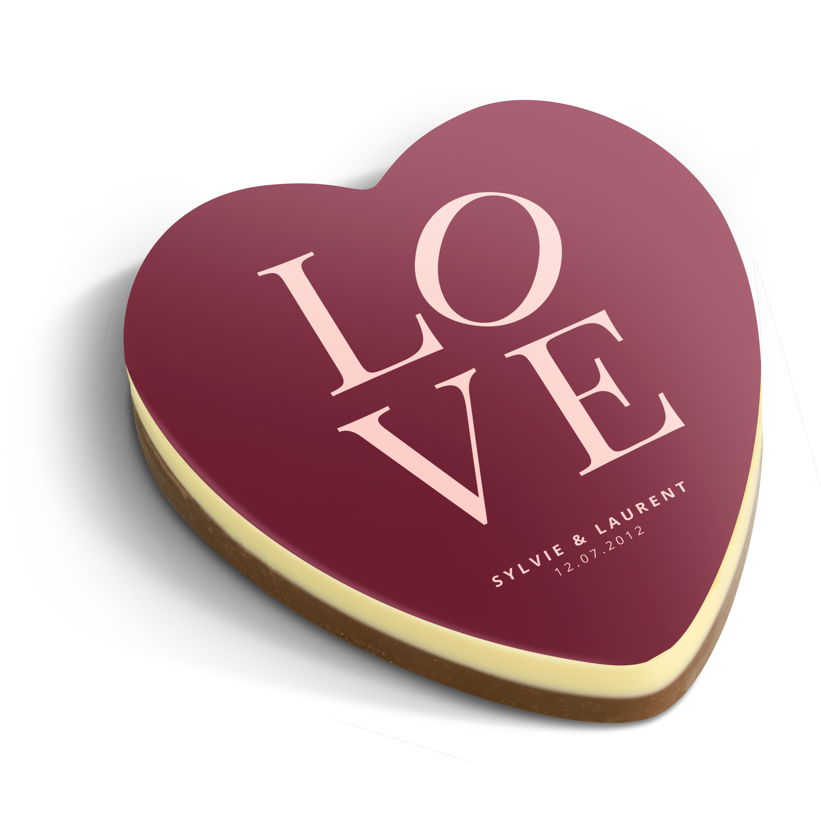 Coeur en chocolat personnalisé avec photo