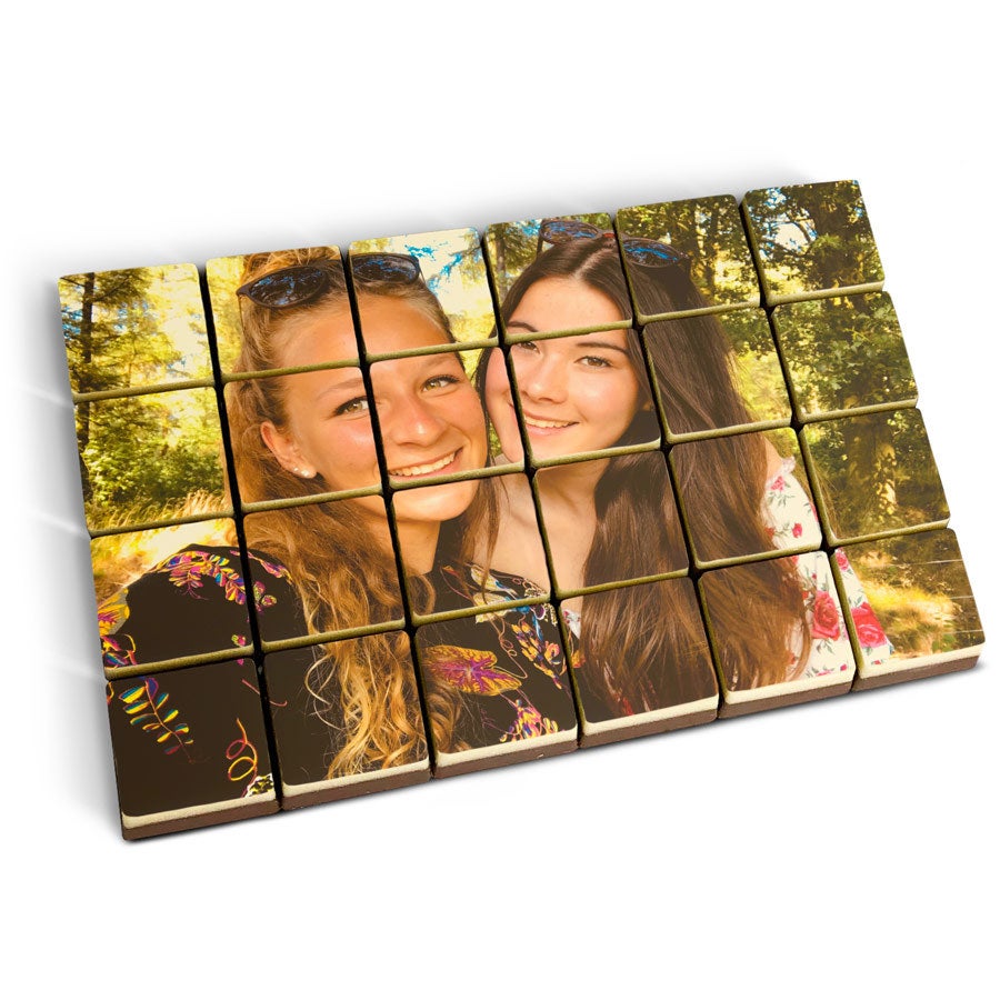 Puzzle photo personnalisé en chocolat Puzzle photo personnalisé en chocolat