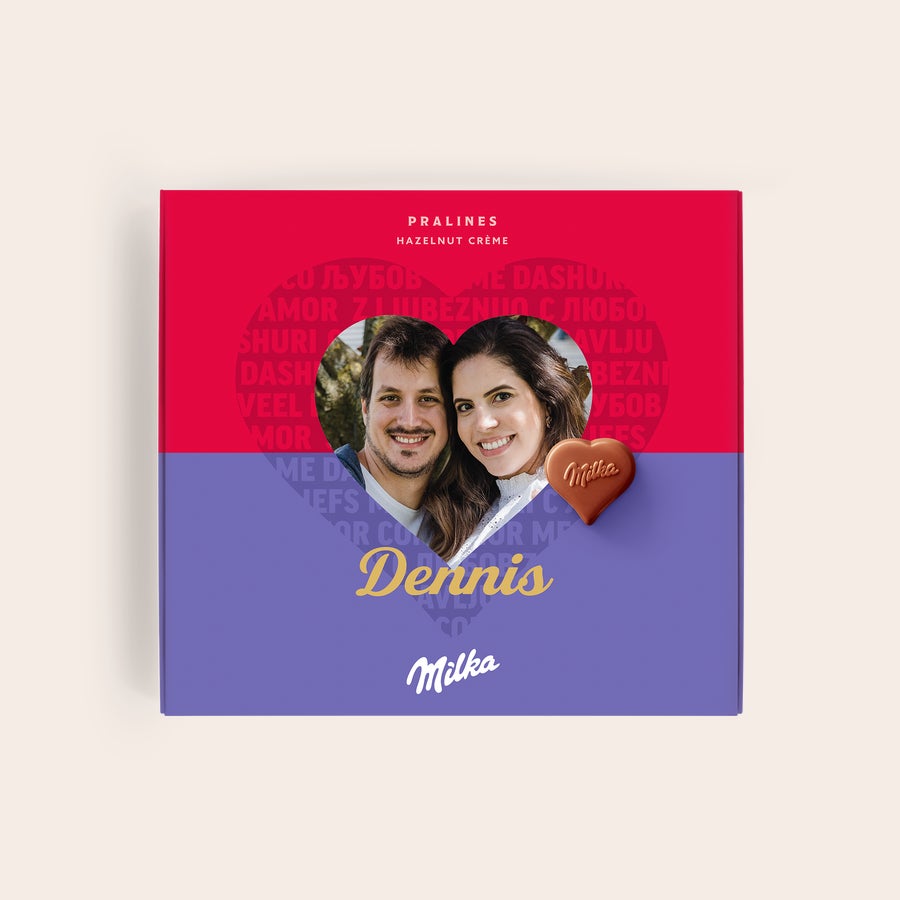 Personliga Milka presentförpackning - Kärlek Personliga Milka presentförpackning - Kärlek