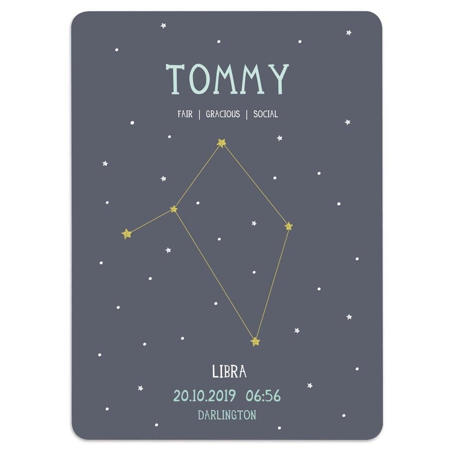 Personalised Milestone® baby poster - Star sign