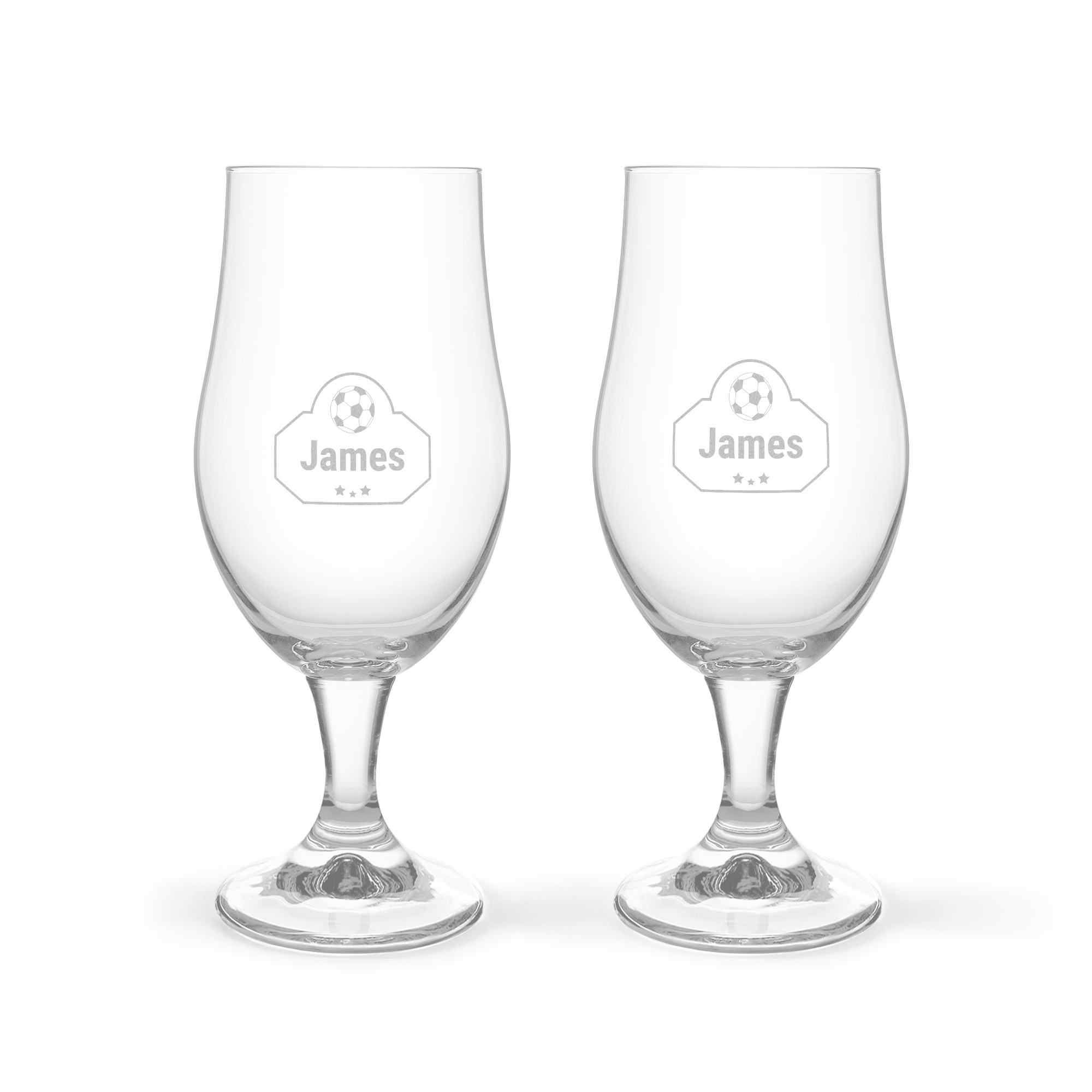 Set de regalo con cerveza y copas grabadas