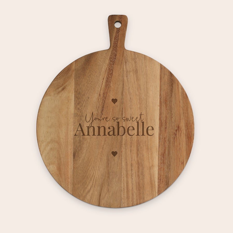 Engraved wooden serving platter Engraved wooden serving platter