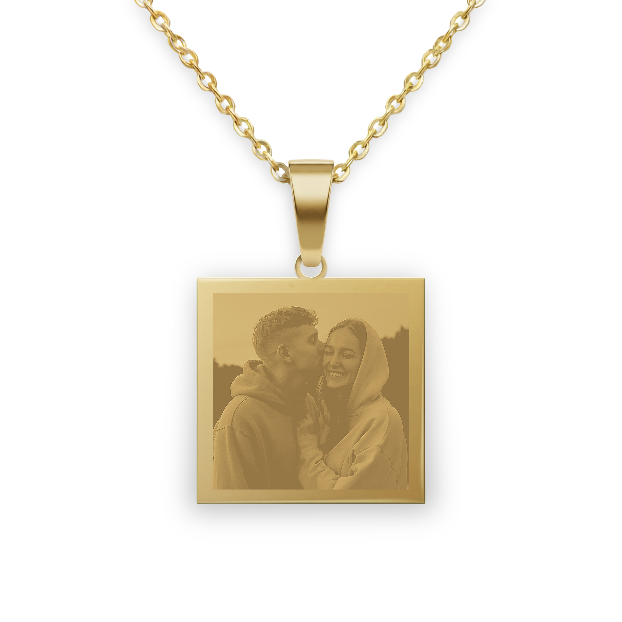 Necklace with square pendant