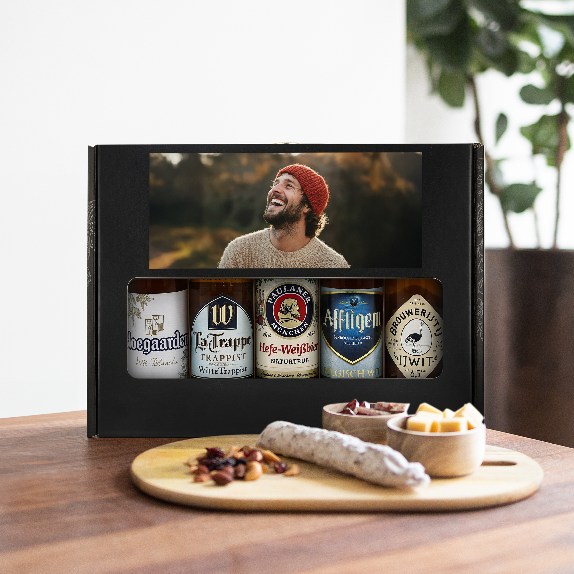 Packs de cerveza internacional con foto y texto