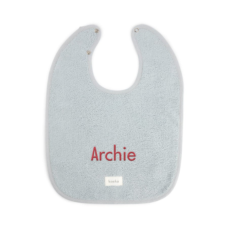 Embroidered bib - Light blue