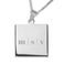 Personalised pendant - Square - Name/Text - Silver colour