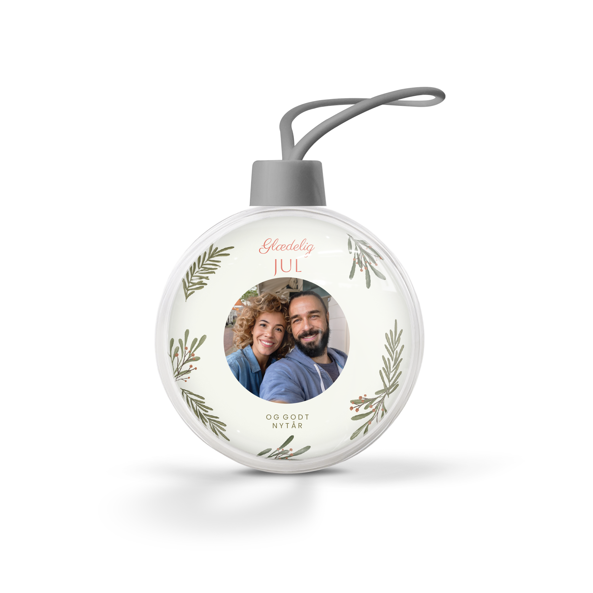 Gennemsigtig julekugle med parbillede, 