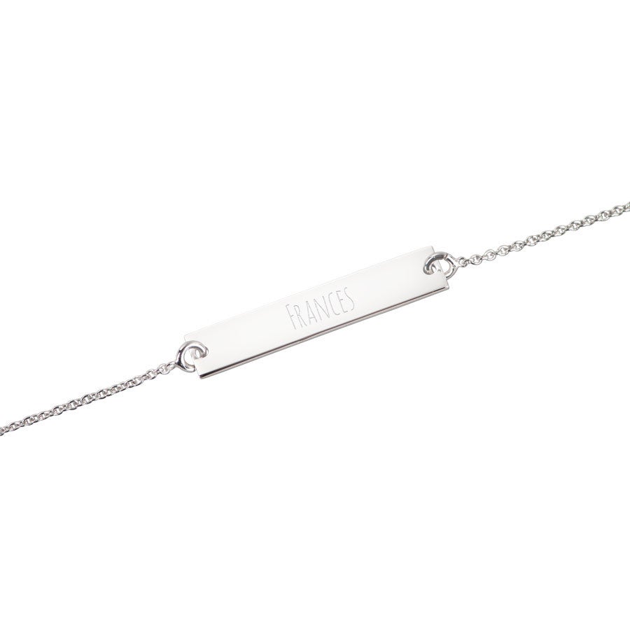 Personalised bar bracelet - Silver - Engraved