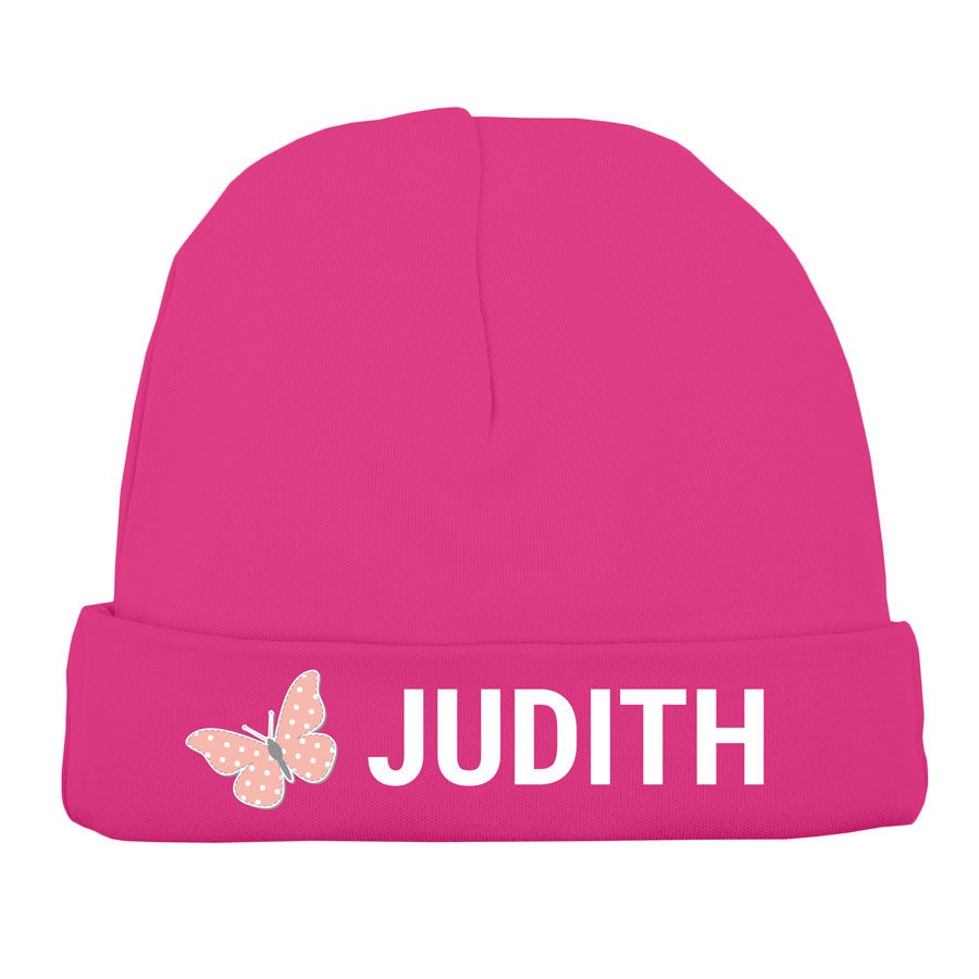 Personalised Baby Beanie - Fuchsia