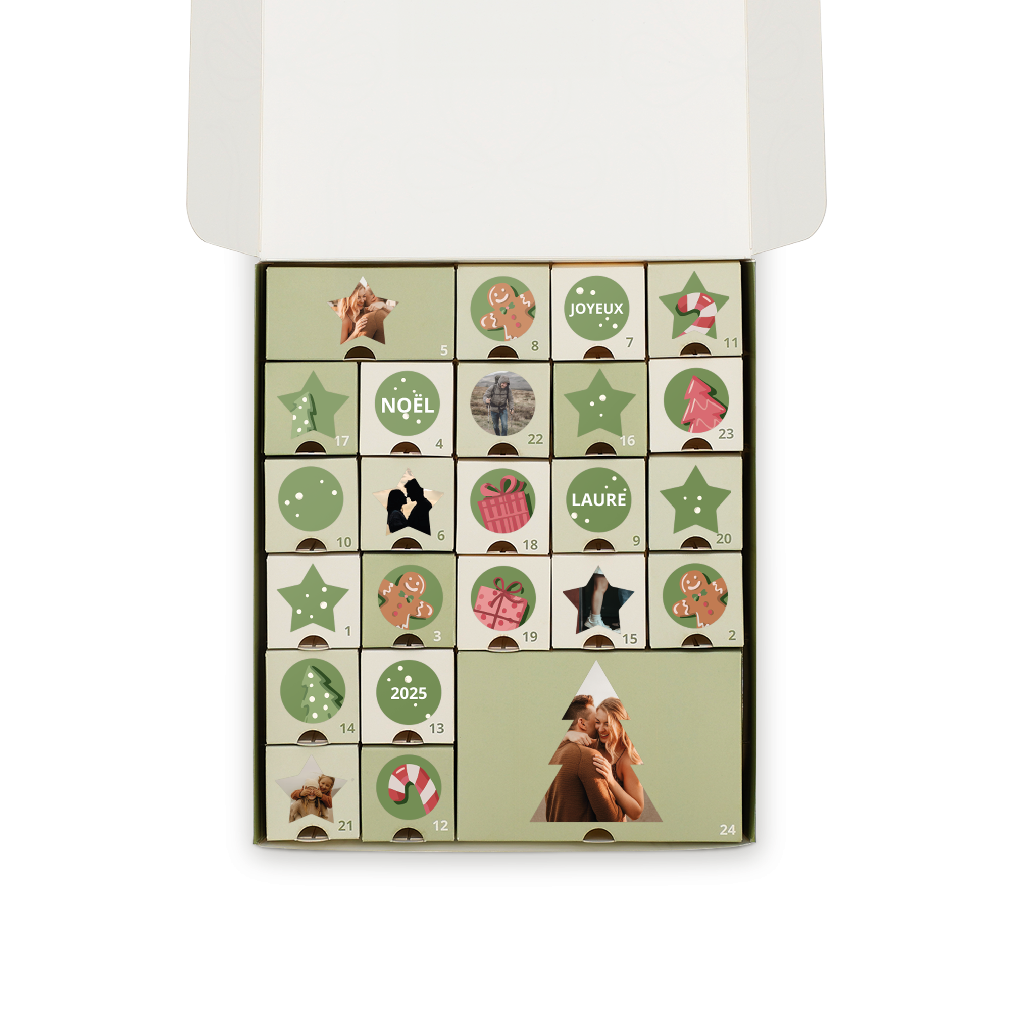 Calendrier de l'Avent personnalisé à faire soi-même - S - 19 x 22 x 4,1 cm