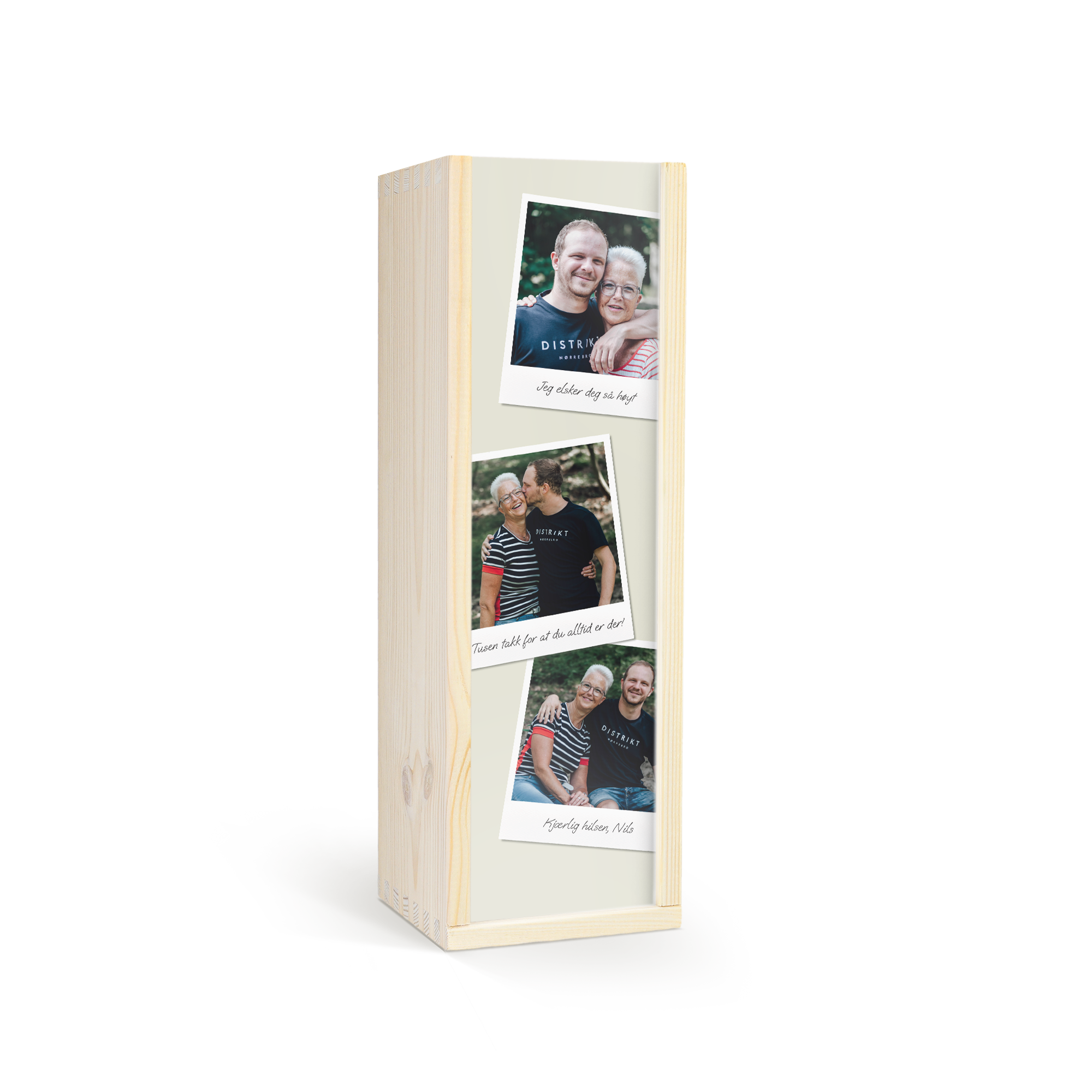 Personlig treboks for vin