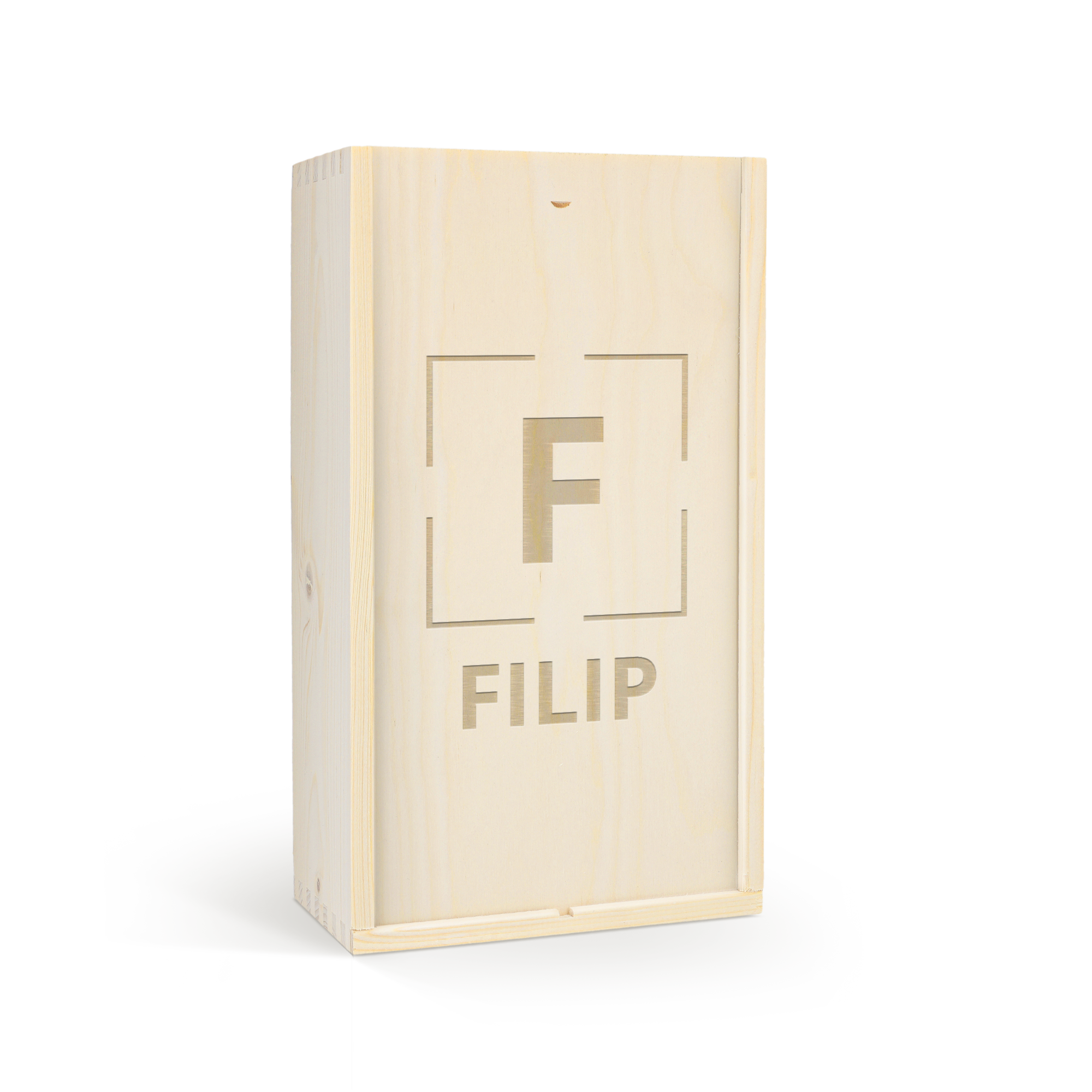 Træ vinkasse med personlig gravering