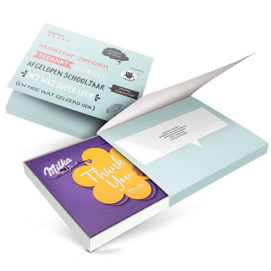 Milka giftbox bedrukken - Juf / Meester
