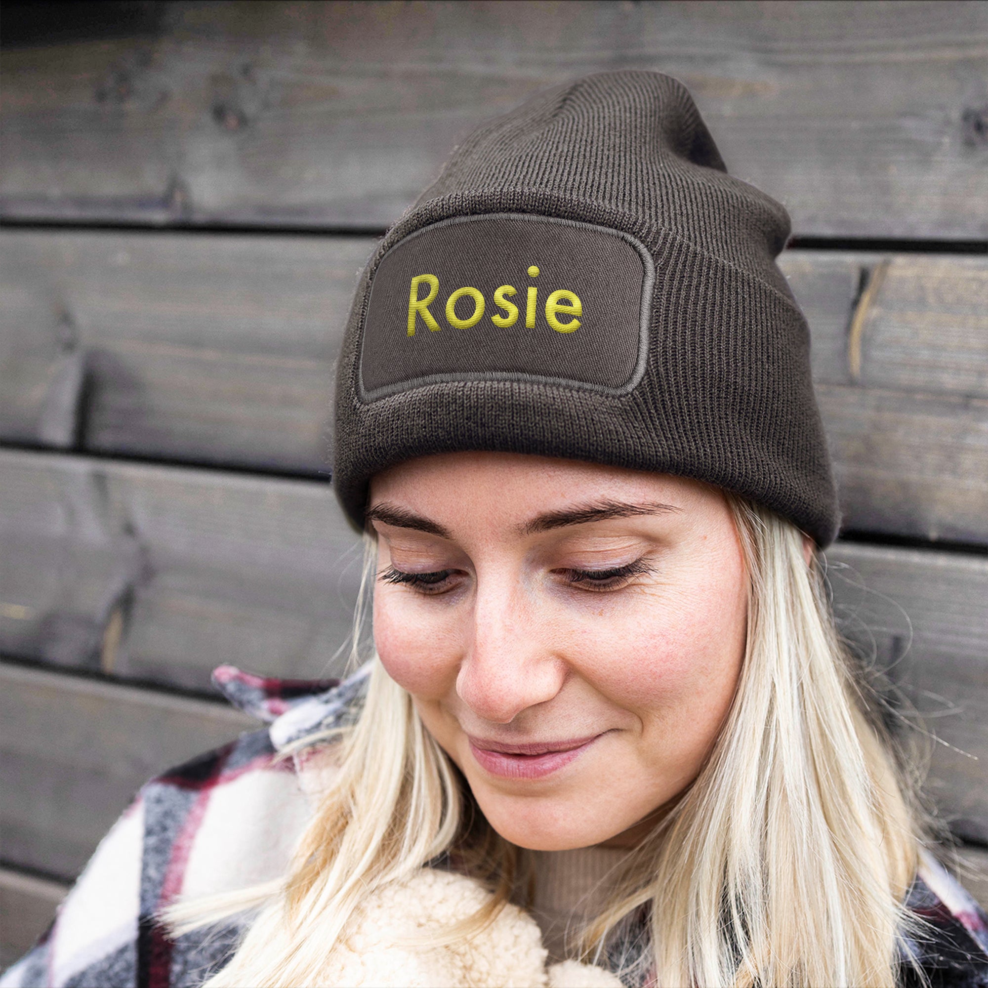 Personalised beanie - Embroidered - Grey