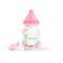 Heart-shaped sweets in baby bottle (pink) - set of 100