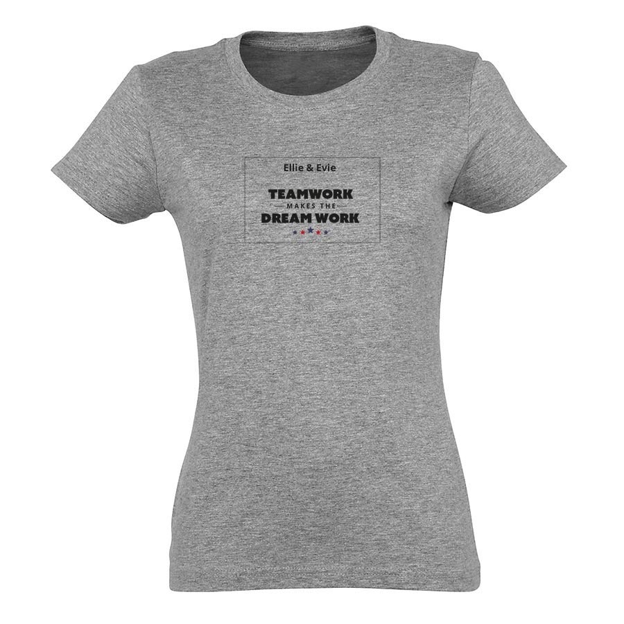 T-shirt voor vrouwen bedrukken - Grijs - XXL