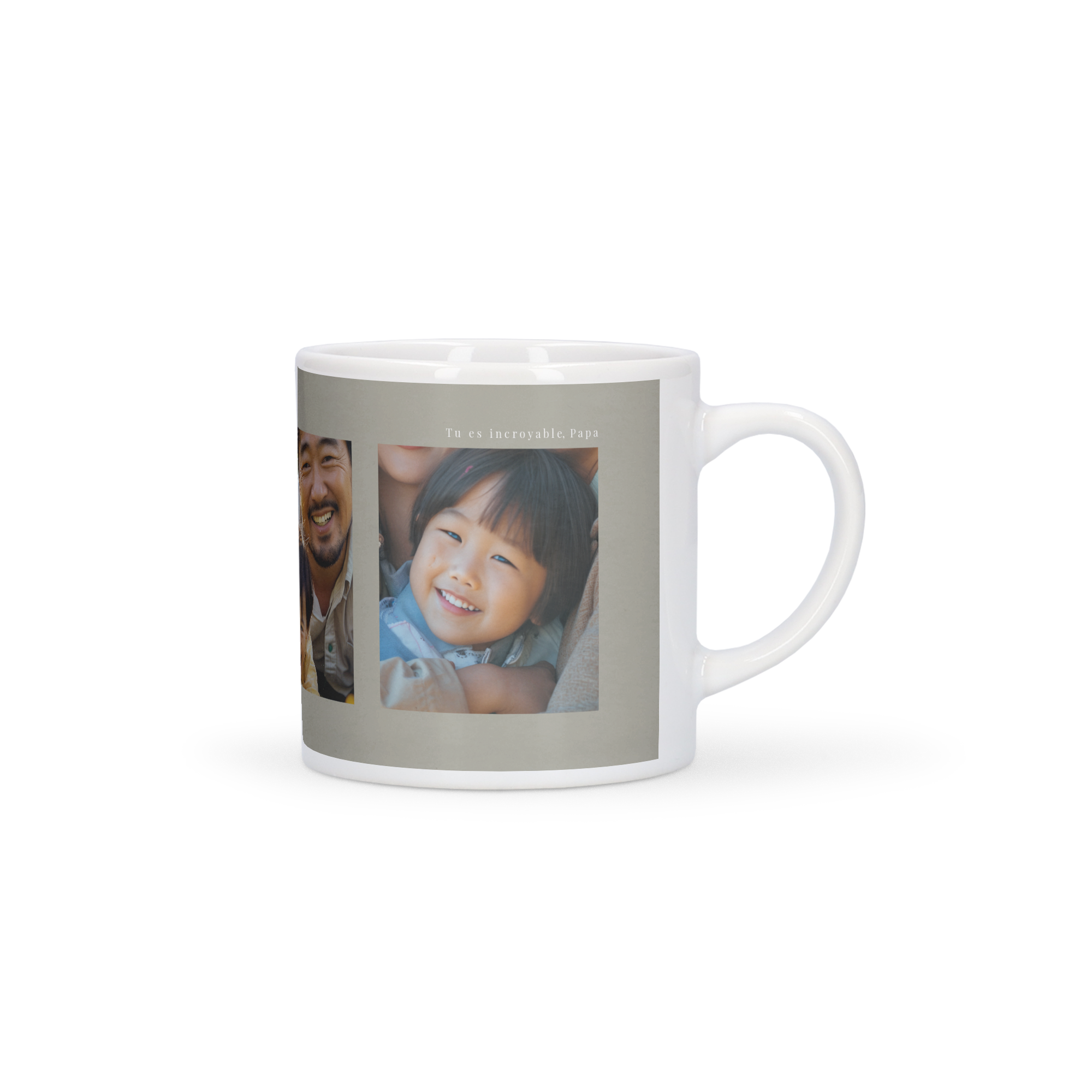 Tasse à café personnalisée avec photo imprimée dune fille souriante et le texte Tu es incroyable Papa