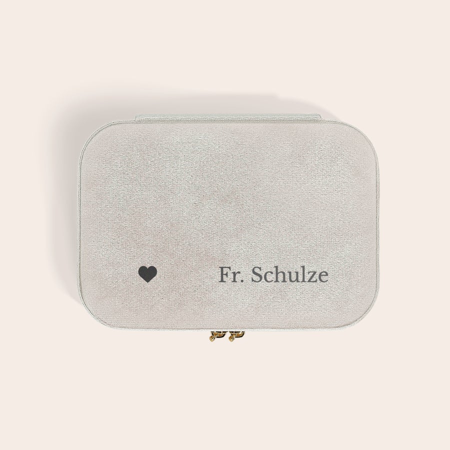 Schmuckkästchen personalisiert Schmuckkästchen personalisiert - Rechteckig - Beige, mit graviertem Namen