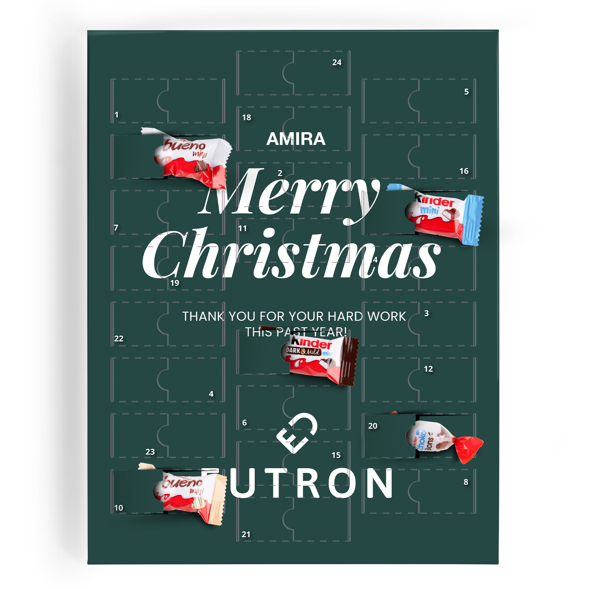 Calendario dell'avvento Kinder Cioccolato personalizzato