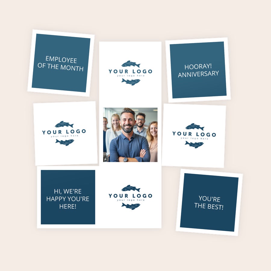 Feuille d'aimants Aimants personnalisés avec votre dessin, imprimés avec un logo et un message HOORAY ANNIVERSARY