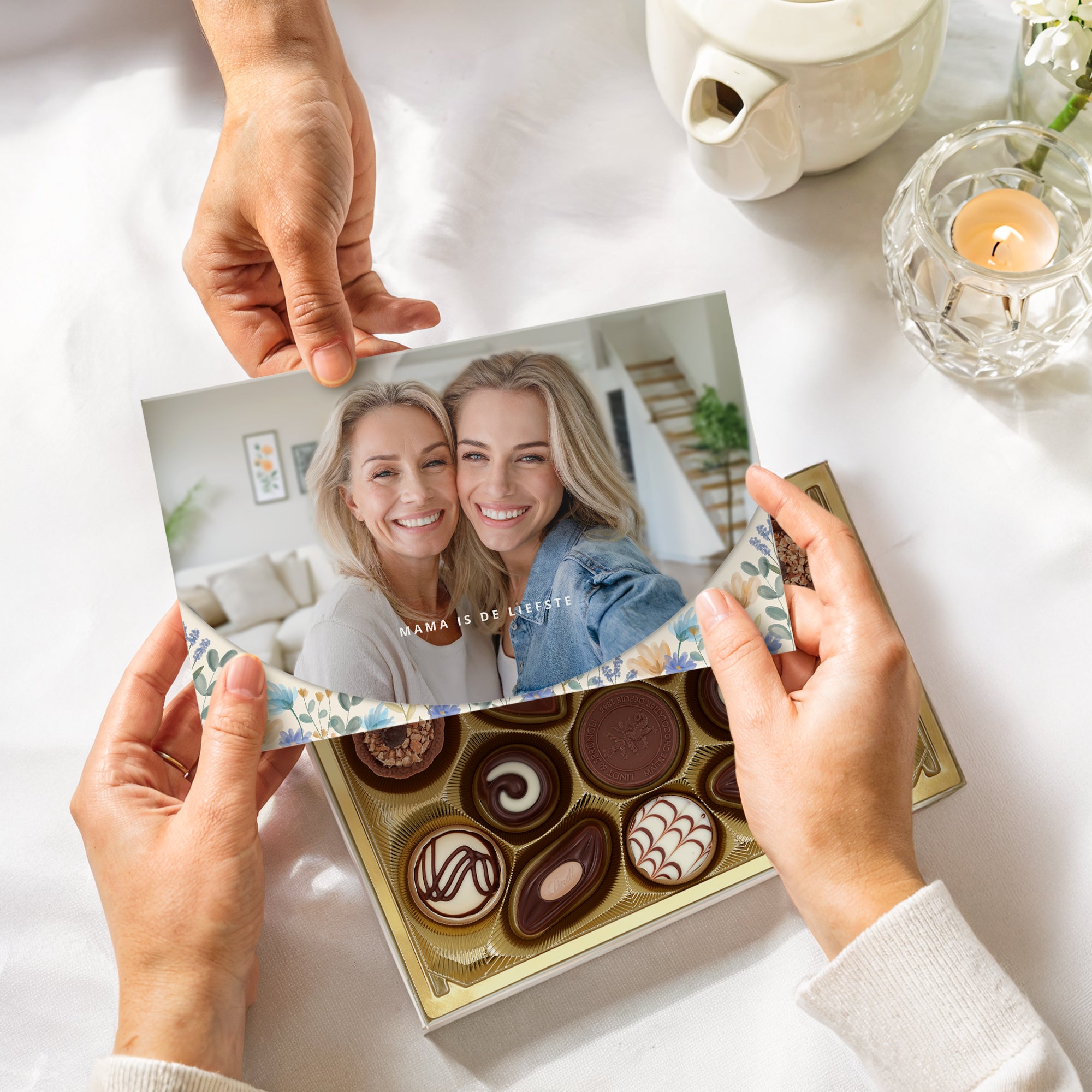 Gepersonaliseerde giftbox met Lindt pralines Classic - 125 gram Gepersonaliseerde giftbox met Lindt pralines Classic - 125 gram